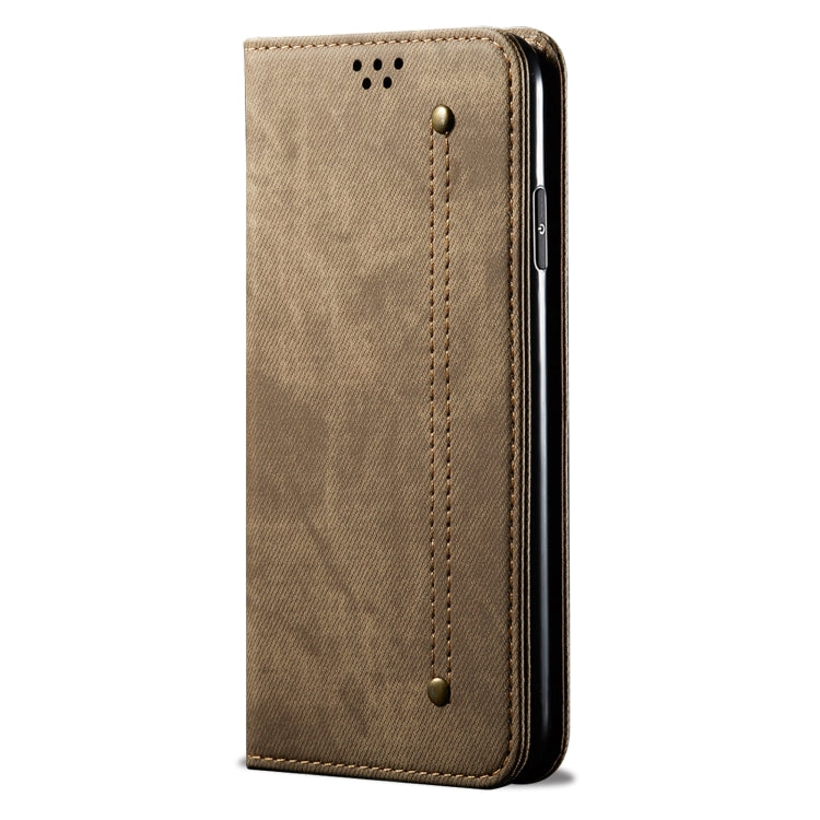 For Honor 90 Denim Texture Flip Leather Phone Case(Khaki)