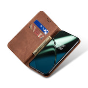 For Honor 90 Denim Texture Flip Leather Phone Case(Brown)