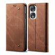 For Honor 90 Pro Denim Texture Flip Leather Phone Case(Brown) - Honor Cases by PMC TechLife | Online Shopping South Africa | PMC TechLife | Buy Now Pay Later Mobicred