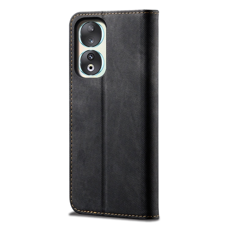 For Honor 90 Pro Denim Texture Flip Leather Phone Case(Black)