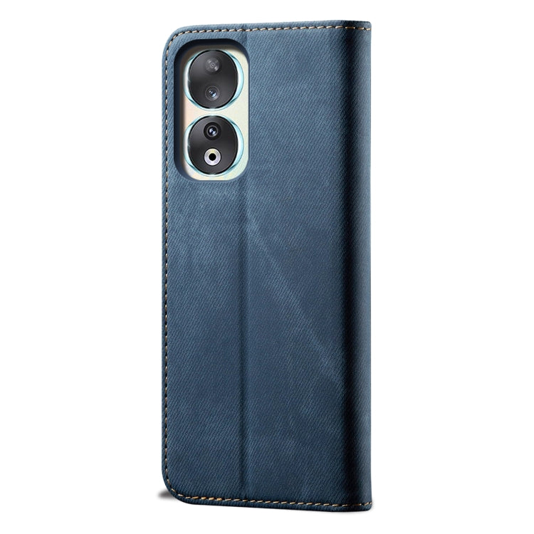 For Honor 90 Pro Denim Texture Flip Leather Phone Case(Blue)