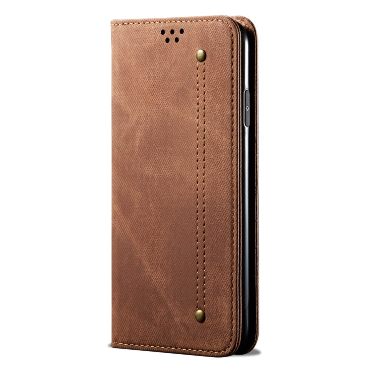 For Honor X6A Denim Texture Flip Leather Phone Case(Brown)