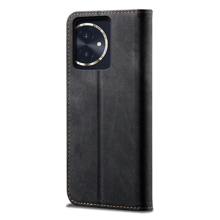 For Honor 100 Denim Texture Flip Leather Phone Case(Black)