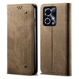 For Honor 90 GT Denim Texture Flip Leather Phone Case(Khaki) - Honor Cases by PMC TechLife | Online Shopping South Africa | PMC TechLife | Buy Now Pay Later Mobicred