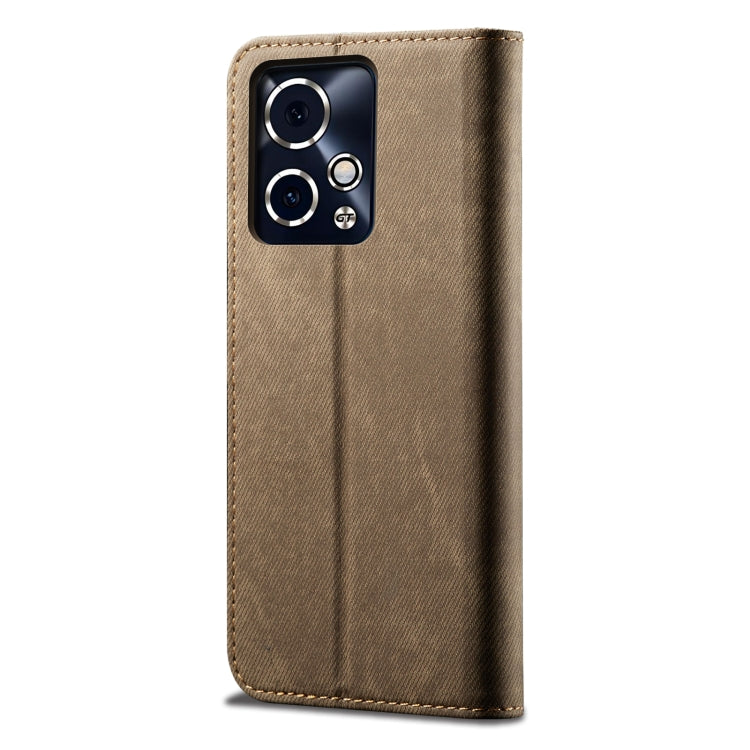 For Honor 90 GT Denim Texture Flip Leather Phone Case(Khaki)