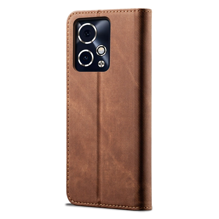 For Honor 90 GT Denim Texture Flip Leather Phone Case(Brown)