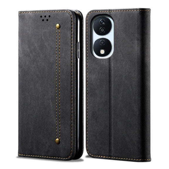 For Honor Play 8T 5G / X7b Denim Texture Flip Leather Phone Case(Black)