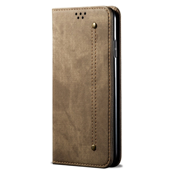 For Honor Magic6 Lite / X9b 5G Denim Texture Flip Leather Phone Case(Khaki)
