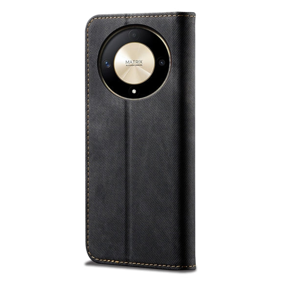 For Honor Magic6 Lite / X9b 5G Denim Texture Flip Leather Phone Case(Black)