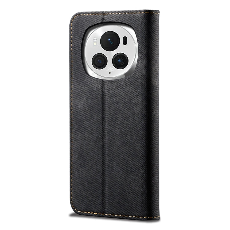 For Honor Magic6 Denim Texture Flip Leather Phone Case(Black)