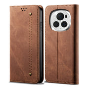 For Honor Magic6 Pro Denim Texture Flip Leather Phone Case(Brown)