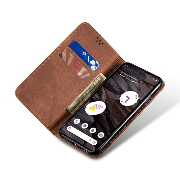 For Honor 200 Lite Global Denim Texture Flip Leather Phone Case(Brown)