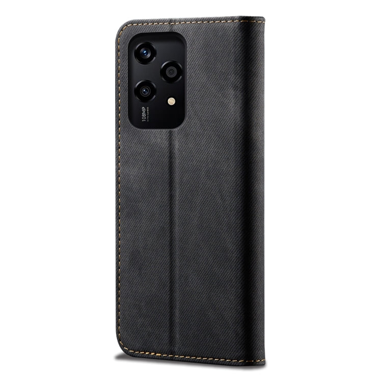 For Honor 200 Lite Global Denim Texture Flip Leather Phone Case(Black)