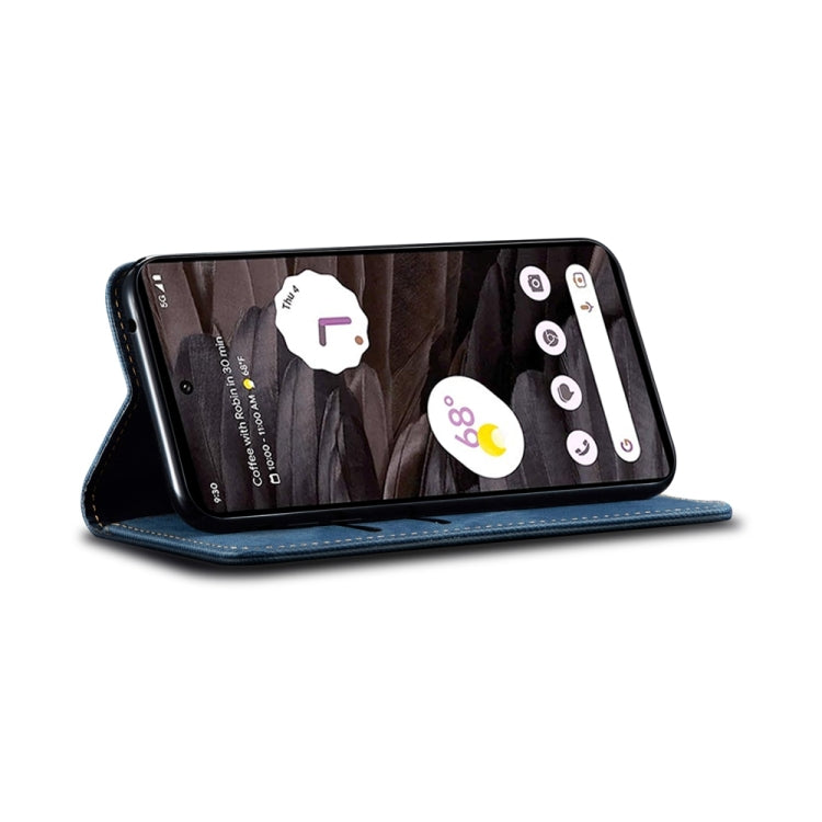 For Honor 200 Lite Global Denim Texture Flip Leather Phone Case(Blue)