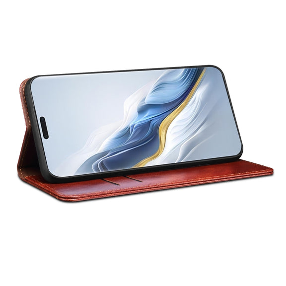 For Honor Magic6 Pro Oil Wax Crazy Horse Texture Leather Phone Case(Brown)