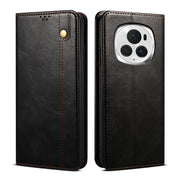 For Honor Magic6 Pro Oil Wax Crazy Horse Texture Leather Phone Case(Black)