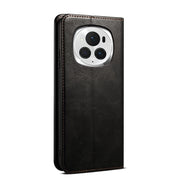 For Honor Magic6 Pro Oil Wax Crazy Horse Texture Leather Phone Case(Black)
