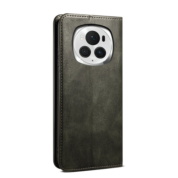 For Honor Magic6 Pro Oil Wax Crazy Horse Texture Leather Phone Case(Green)