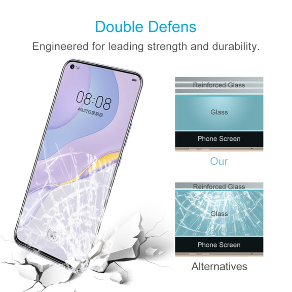 For Huawei nova 7 50 PCS Half-screen Transparent Tempered Glass Film