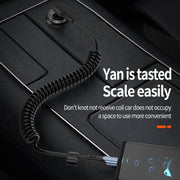 Type-C to 8 Pin Elbow Spring Charging Data Cable, Length: 1.5m(Black)
