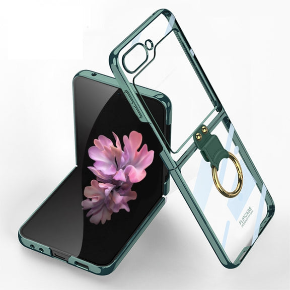For Samsung Galaxy Z Flip6 / Flip7 FE GKK Electroplating Phone Case with Ring(Green)