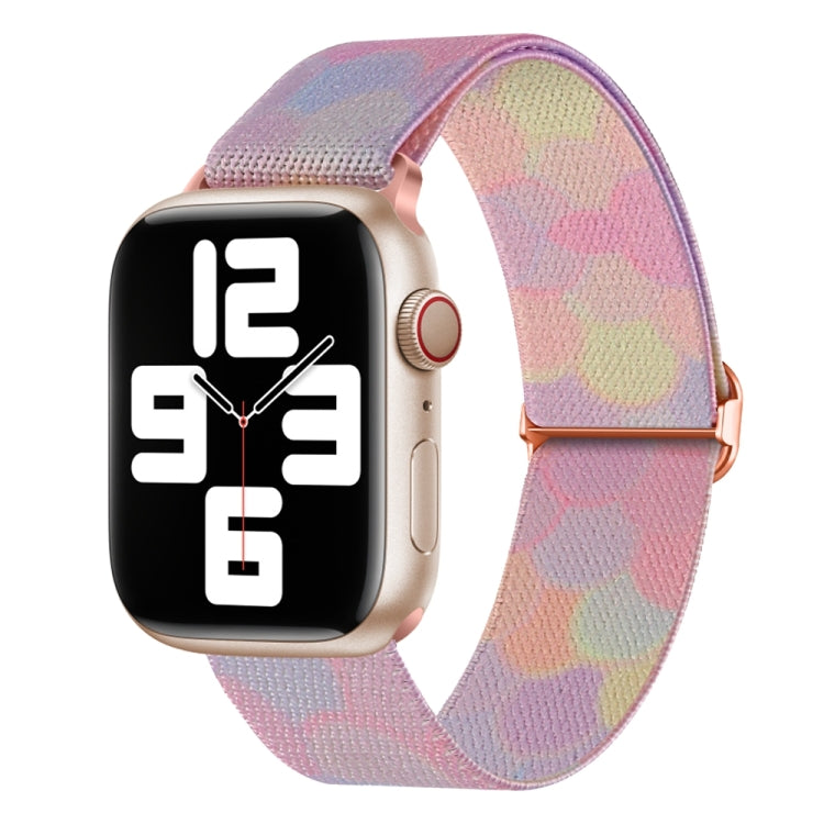 For Apple Watch 5 44mm Painted Pattern Nylon Replacement Watch Band(Symphony Bubbles)