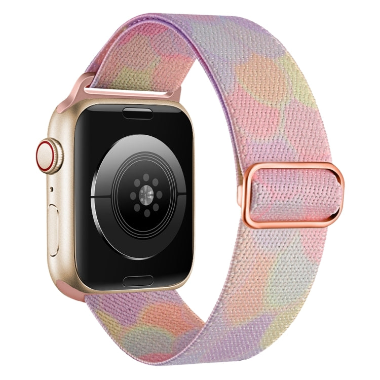 For Apple Watch 5 44mm Painted Pattern Nylon Replacement Watch Band(Symphony Bubbles)