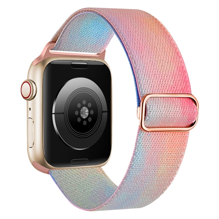 For Apple Watch 4 40mm Painted Pattern Nylon Replacement Watch Band(Symphony Aurora)