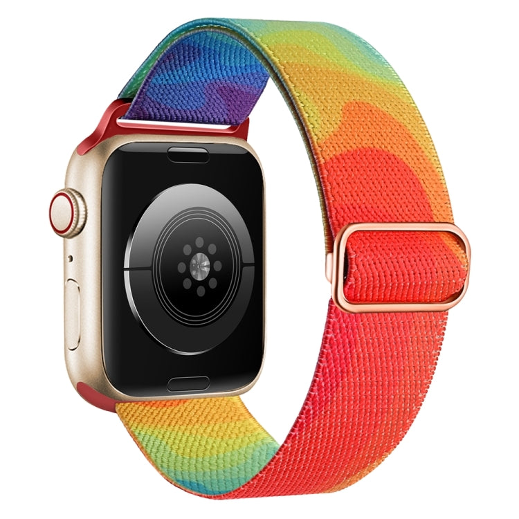 For Apple Watch 42mm Painted Pattern Nylon Replacement Watch Band(Liquid Colorful)