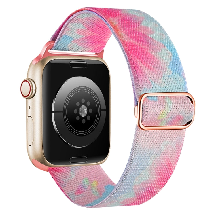 For Apple Watch 38mm Painted Pattern Nylon Replacement Watch Band(Flower Butterfly)