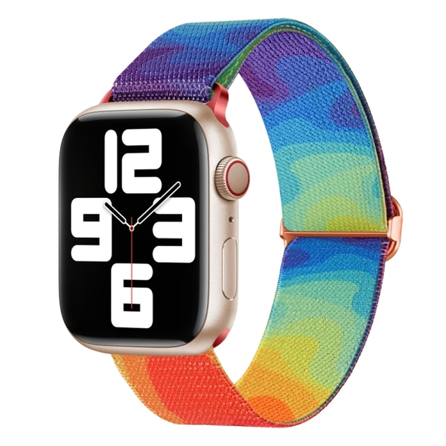 For Apple Watch SE 2023 40mm Painted Pattern Nylon Replacement Watch Band(Liquid Colorful)