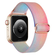 For Apple Watch 9 45mm Painted Pattern Nylon Replacement Watch Band(Symphony Aurora)