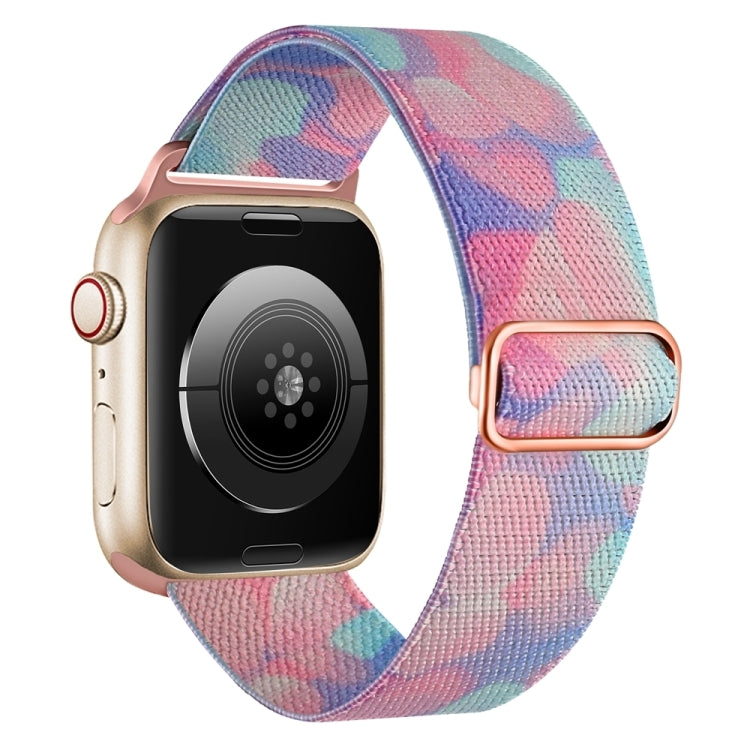 For Apple Watch 9 45mm Painted Pattern Nylon Replacement Watch Band(Water Fluid)