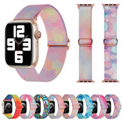 For Apple Watch Ultra 49mm Painted Pattern Nylon Replacement Watch Band(Ocean Blue)