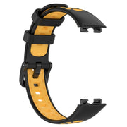 For Huawei Band 8 Two Color Silicone Replacement Watch Band(Black Yellow)