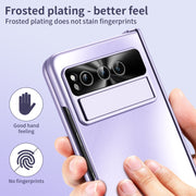 For Google Pixel Fold Integrated Electroplating Folding All-inclusive Phone Case with Hinge(Purple)