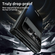 For Google Pixel Fold Integrated Electroplating Folding All-inclusive Phone Case with Pen Slot & Hinge(Black)