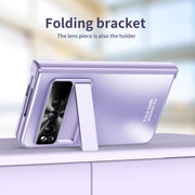 For Google Pixel Fold Integrated Electroplating Folding All-inclusive Phone Case with Pen Slot & Hinge(Purple)