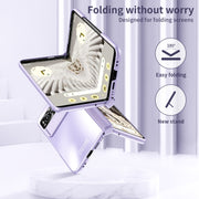 For Google Pixel Fold Integrated Electroplating Folding All-inclusive Phone Case with Pen Slot & Hinge(Purple)