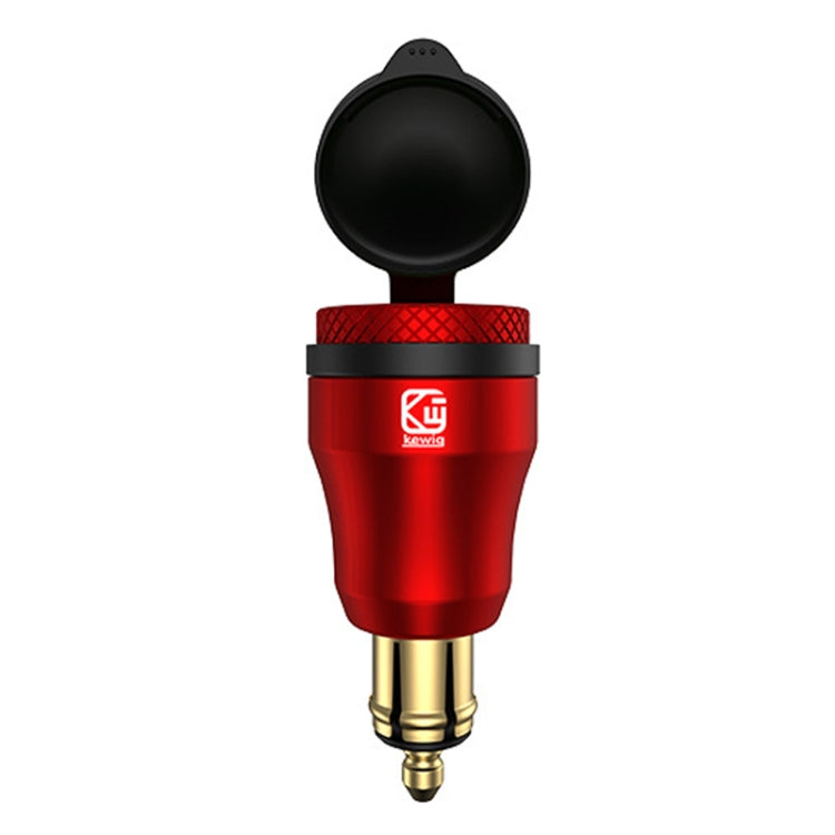 Motorcycle European-style Small-caliber Aluminum Alloy QC 3.0 + PD Fast Charge USB Charger, Shell Color:Red(Red Light)