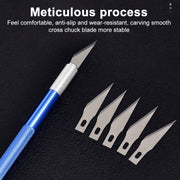 6 in 1 Aluminum Alloy DIY Carving Tool Handmade Pen Knife(Blue)