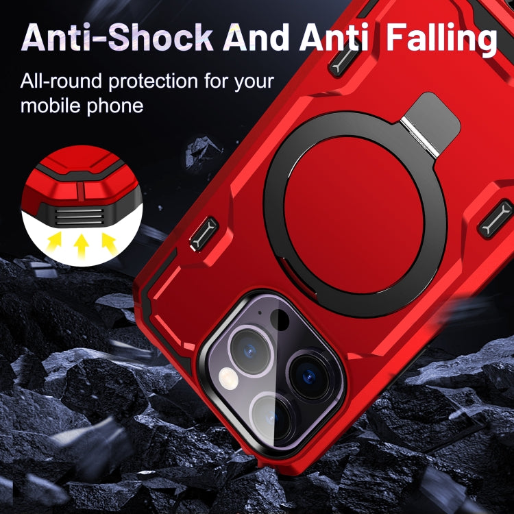 For iPhone 14 Pro Patronus MagSafe Magnetic Holder Phone Case(Red)