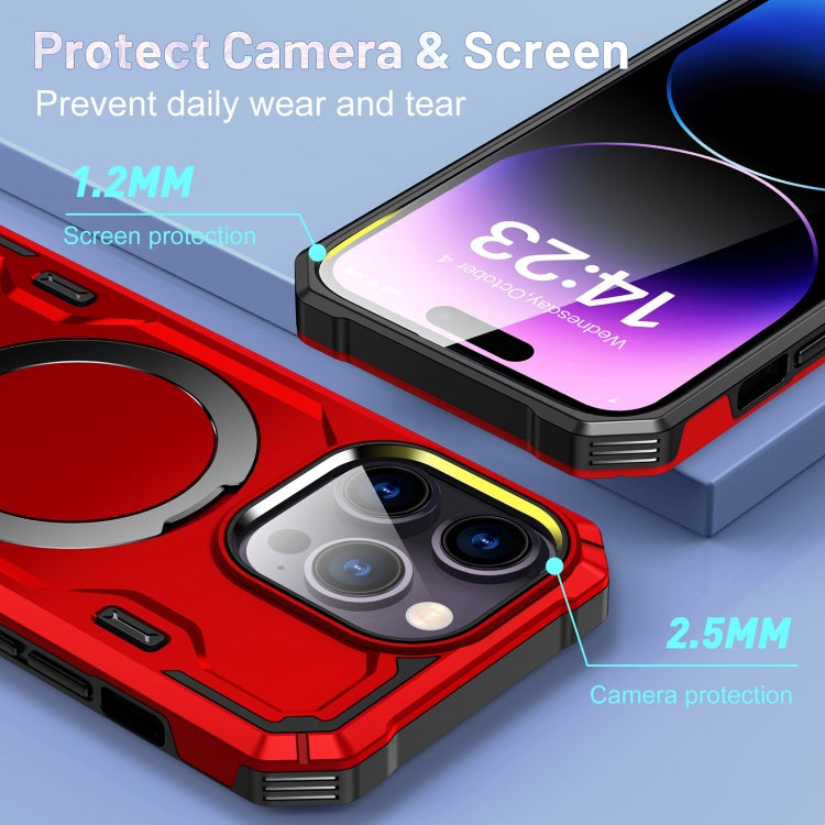 For iPhone 11 Pro Max Patronus MagSafe Magnetic Holder Phone Case(Red)