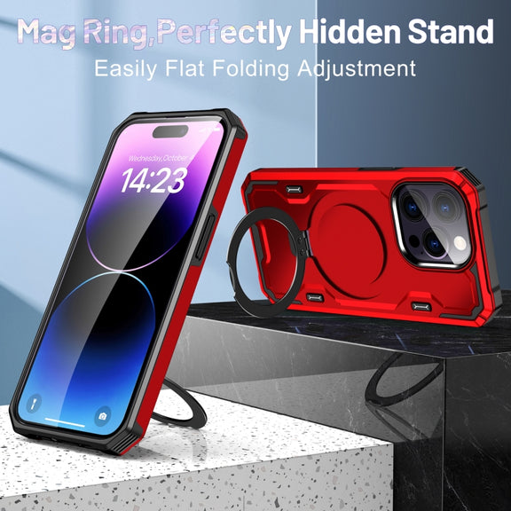 For iPhone 11 Pro Max Patronus MagSafe Magnetic Holder Phone Case(Red)
