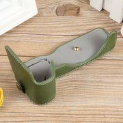 For Canon EOS R8 1/4 inch Thread PU Leather Camera Half Case Base(Green)