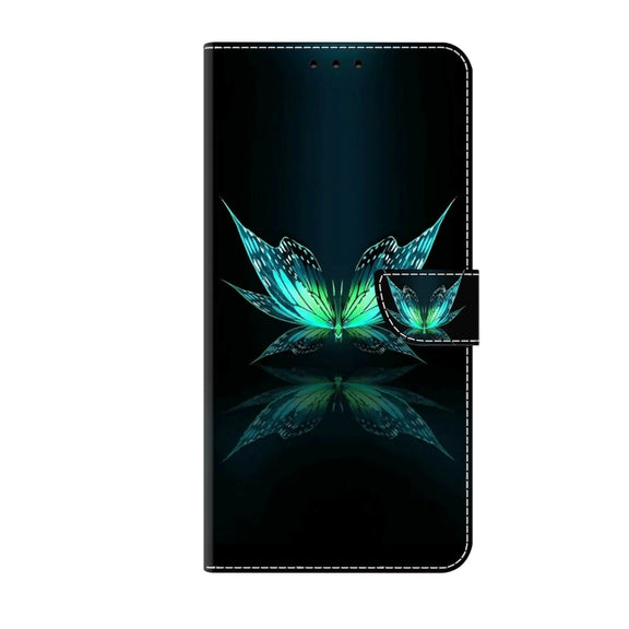 For Huawei P30 Lite Crystal 3D Shockproof Protective Leather Phone Case(Reflection Dutterfly)