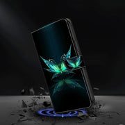 For Huawei P30 Lite Crystal 3D Shockproof Protective Leather Phone Case(Reflection Dutterfly)