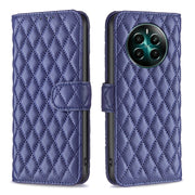 For Realme 12+ 5G Diamond Lattice Wallet Flip Leather Phone Case(Blue)