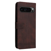 For Google Pixel 9 Pro Skin Feel Life Tree Metal Button Leather Phone Case(Brown)