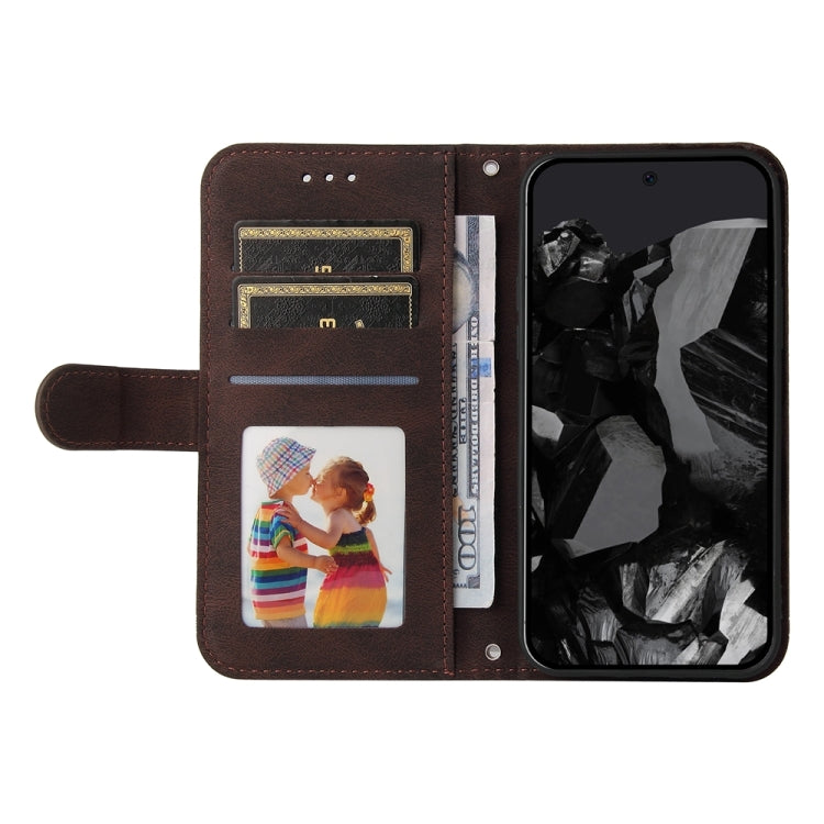 For Google Pixel 9 Pro Skin Feel Life Tree Metal Button Leather Phone Case(Brown)